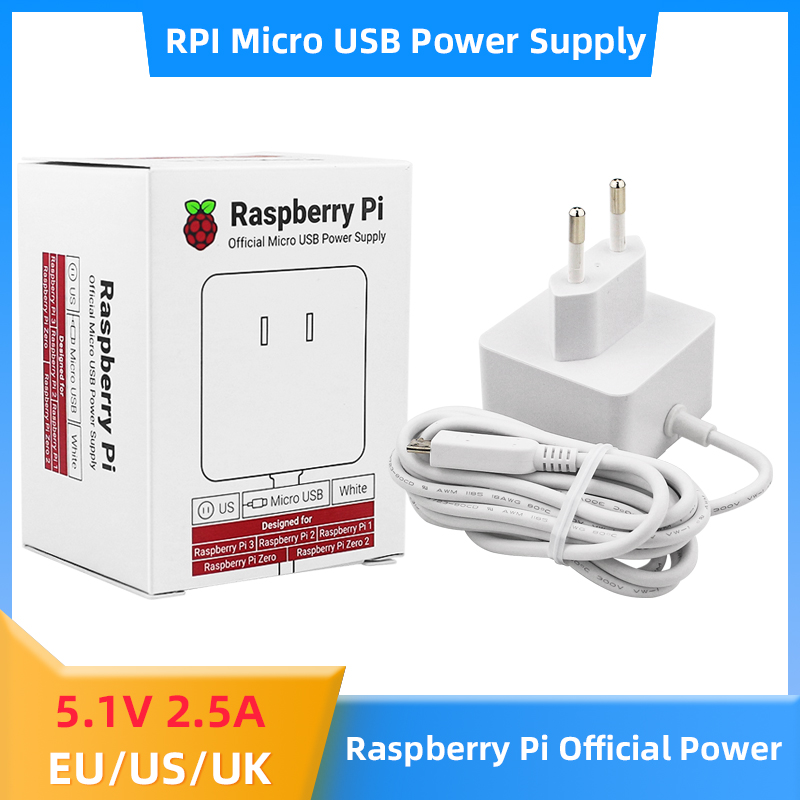 Pi Power Supply - Raspberry Pi 12.5W 5.1V 2.5A Micro