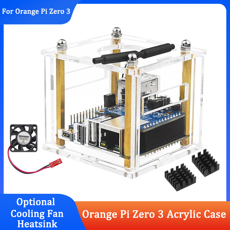 Pi Power Supply - เคสอะคริลิกสำหรับ Orange Pi Zero 3 พร้อมบอร์ดขยาย