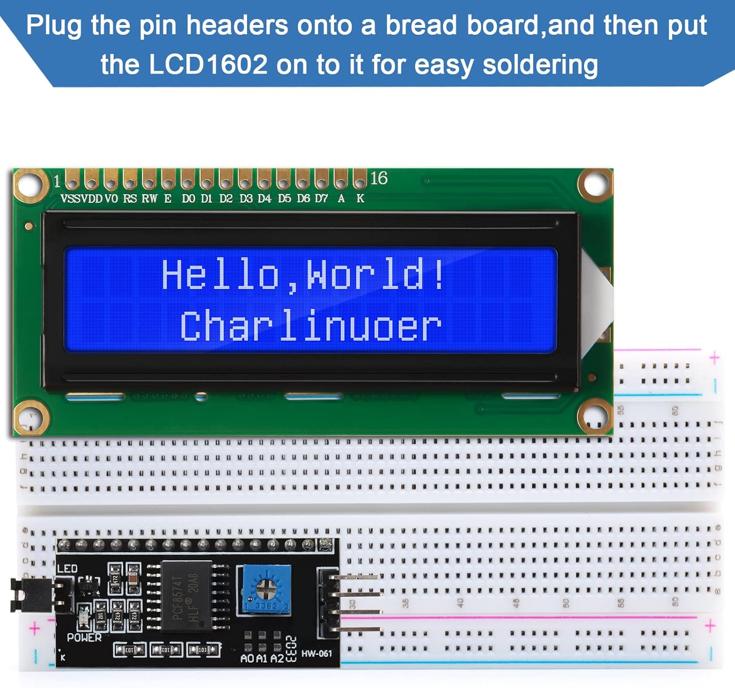 Pi Display - ชุดหนึ่ง 1602 LCD 20*4 หน้าจอสีน้ำเงิน โมดูล