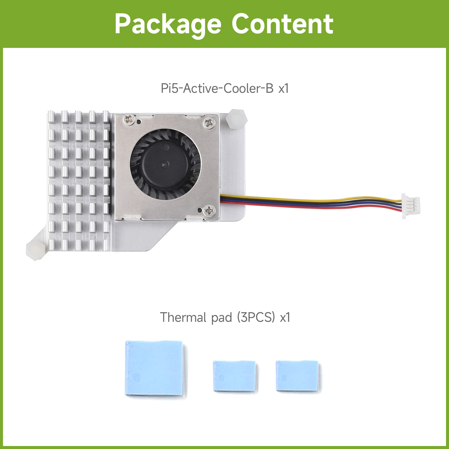 Raspberry Pi 5 - เวฟแชร์ แอคทีฟ คูลเลอร์(B) สำหรับราสเบอร์รี่ปี่ 5 พัดลมระบายความร้อนแบบแอคทีฟ