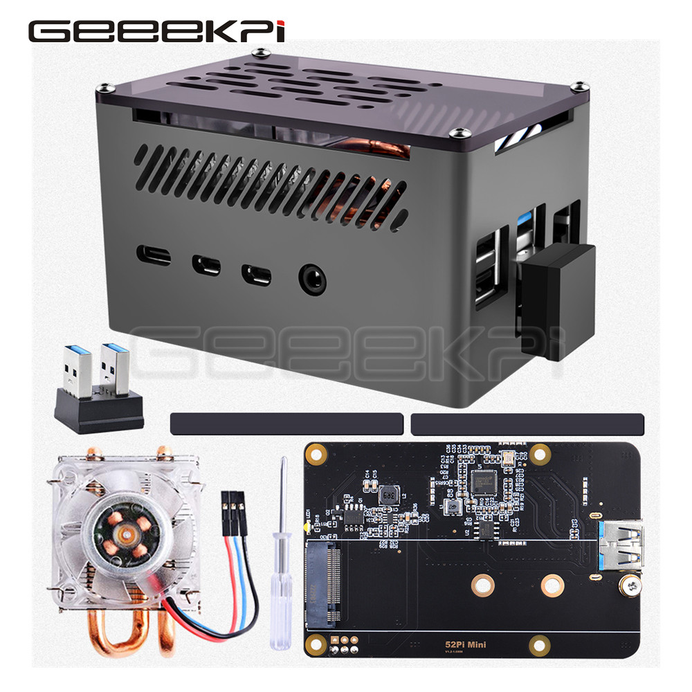 GeeekPi อลูมิเนียมอิฐสีดำเปลือ - Pi 4 Case บทวิจารณ์และราคา