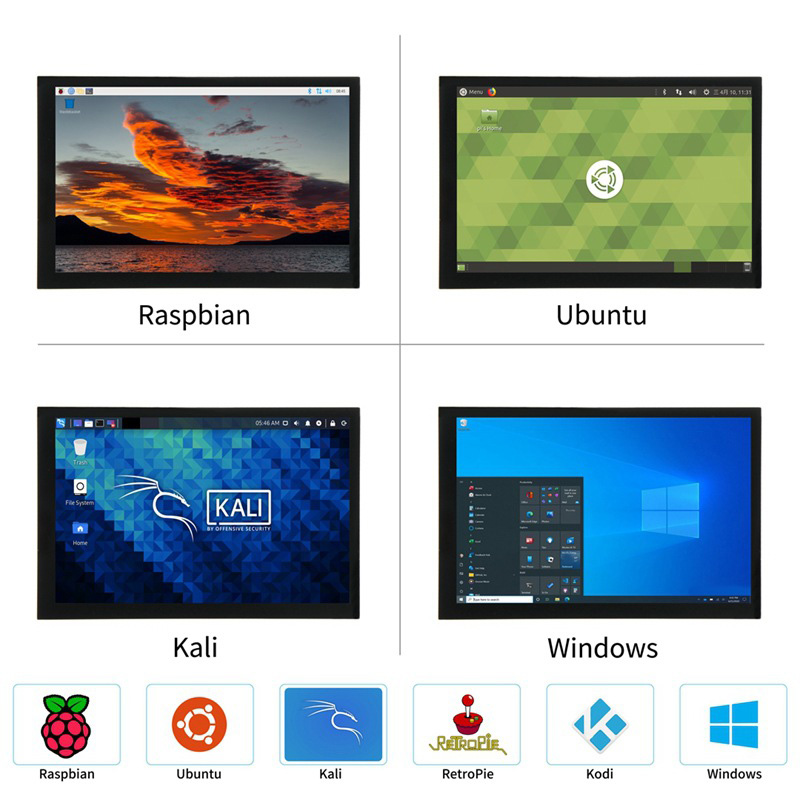 10.1 นิ้วหน้าจอสัมผัส IPS จอภา - Pi Display บทวิจารณ์และราคา